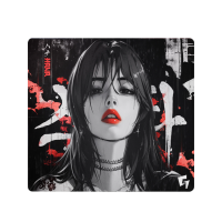 GLSSWRKS Hana二次元鋼化玻璃滑鼠墊大號桌墊辦公電競遊戯FPS專用