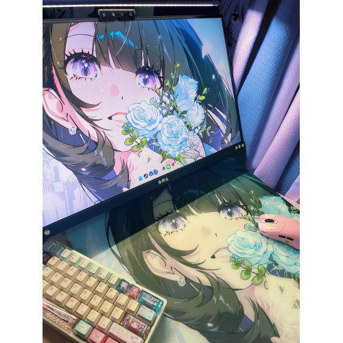 RiverMuse 《摯》二次元鋼化玻璃滑鼠墊女生電競遊戯FPS專用大號
