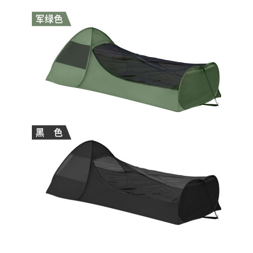 戶外徒步單兵帳篷可攜式折疊防蚊帳篷防曬輕量化騎行帳速開網紗帳