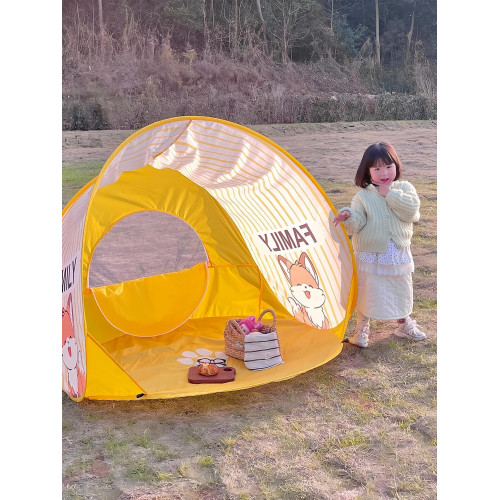 沙灘帳篷速開可攜式防曬帶窗防風防潮免搭建野餐高顔值露營戶外