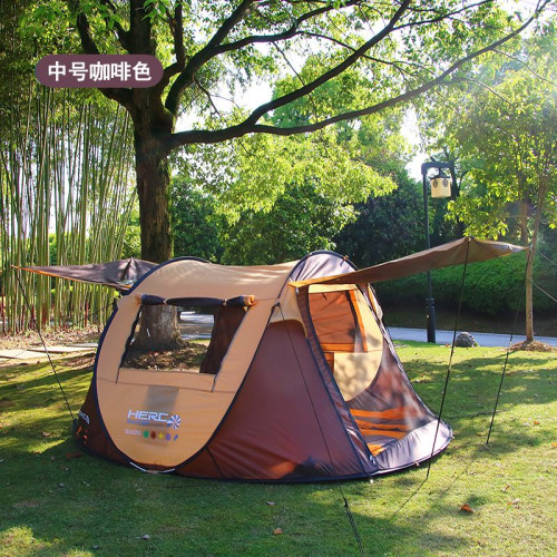 全自動戶外室內野外露營手拋速開帳篷加厚野營防風防雨防曬帳篷