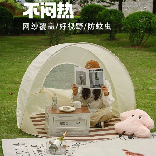 韓國ins可攜式兒童帳篷戶外露營野餐一秒速開帳篷海邊沙灘遮陽篷