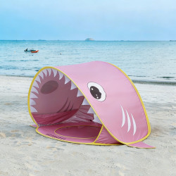 全自動速開兒童鯊魚帳篷沙灘海邊玩沙防曬遊戯屋可攜式棚防風