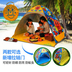 麵包超人沙灘帳篷全自動戶外海邊兒童遮陽棚速開可攜式防曬防UV加大