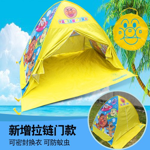 麵包超人沙灘帳篷全自動戶外海邊兒童遮陽棚速開可攜式防曬防UV加大