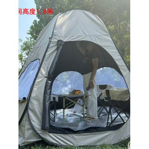黑膠六角帳篷防曬防蟲遮陽沙灘野外露營速開折疊可攜式公園野餐帳篷