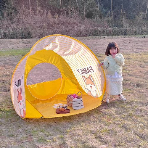 沙灘帳篷速開可攜式防曬帶窗防風防潮免搭建野餐高顔值露營戶外s