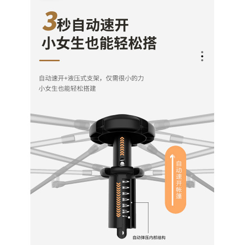 戶外露營帳篷防曬防風家庭野餐雙層帳篷塗銀全自動速開四角大帳篷