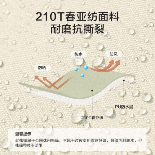京東京造大門廳速開帳篷公園露營升級黑膠防曬全自動彈壓3-4人