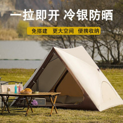 三角帳篷可攜式戶外露營全自動速開沙灘帳防曬沙灘帳篷公園帳篷