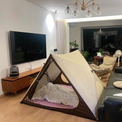 室內帳篷大人可睡覺防蚊遮光雙人床上自動客廳成人打地鋪三角帳篷