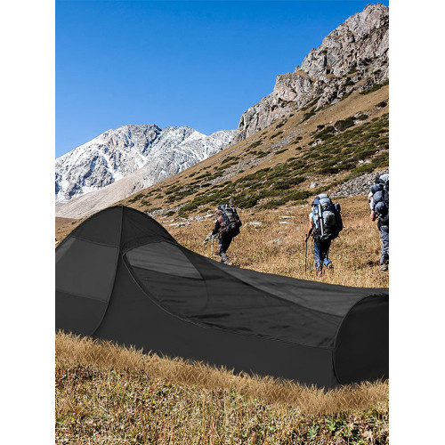 戶外徒步輕便防蚊蟲帳篷越野爬山露營棚速開防蛇透氣蚊帳可放後後背包