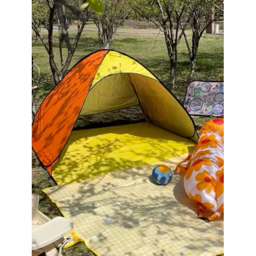 沙灘帳篷可攜式全自動速開戶外折疊公園野餐露營簡易釣魚防曬露營
