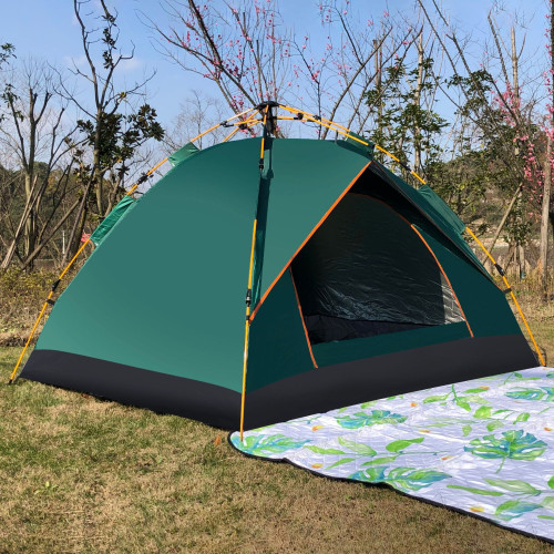 德國帳篷可攜式折曡全自動3-4人牛津布野營公園沙灘速開戶外露營
