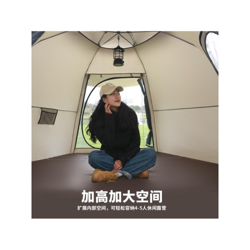 速開穹頂天幕戶外折疊自動防雨流沙金六角加厚露營裝備郊遊野餐帳