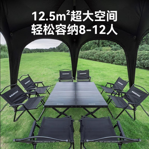 BLACKDOG黑狗戶外穹頂五邊形速開天幕自動帳篷露營懶人黑膠遮陽棚