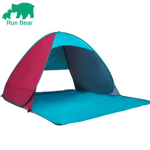 小熊全自動沙灘帳篷3-4人防曬速開多人家庭帳篷露營套裝雙人戶外