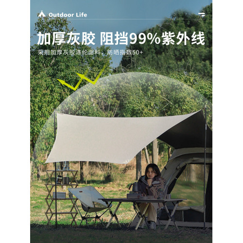 帳篷天幕一體戶外可攜式折疊露營公園休閒全自動速開防雨加厚野營