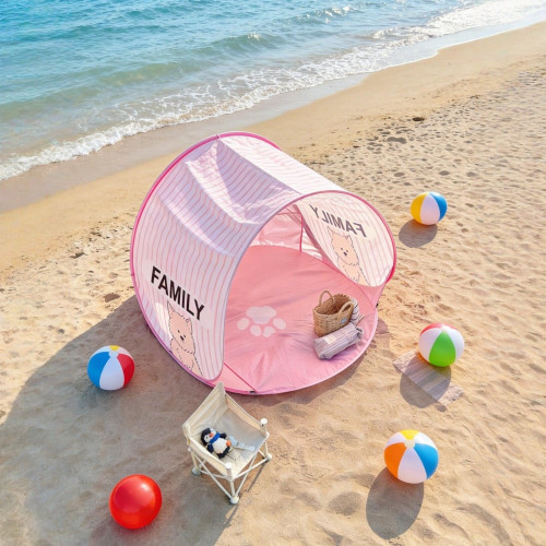 戶外露營帳篷折曡可攜式速開大空間帳篷海邊沙灘野餐遮陽防曬神器