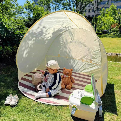 春遊可攜式速開帳篷戶外折疊一鍵開合露營沙灘防曬防水野餐春遊遮陽