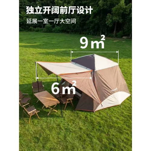 越朗雙層速開帳篷天幕一體戶外免搭建防風防雨防曬家庭露營