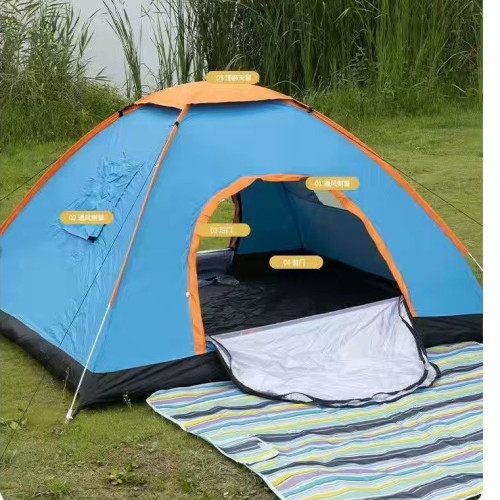 戶外旅遊帳篷野餐可攜式折曡速開單人加厚兒童野外露營帳篷雙開門