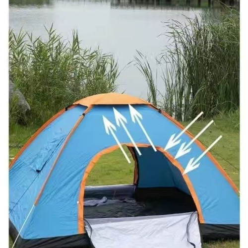 戶外旅遊帳篷野餐可攜式折曡速開單人加厚兒童野外露營帳篷雙開門