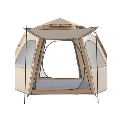 新款戶外免搭建折曡六角帳篷露營速開帳篷野營加厚可攜式防曬防蚊