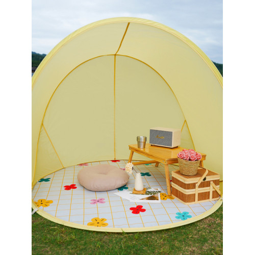 戶外沙灘兒童海邊野餐帳篷自動折曡可攜式速開防曬遮陽帳篷免搭速開