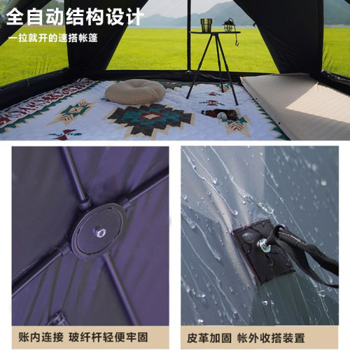 三角自動速開帳篷戶外可攜式露營公園沙灘遮陽室內兒童裝備野餐帳