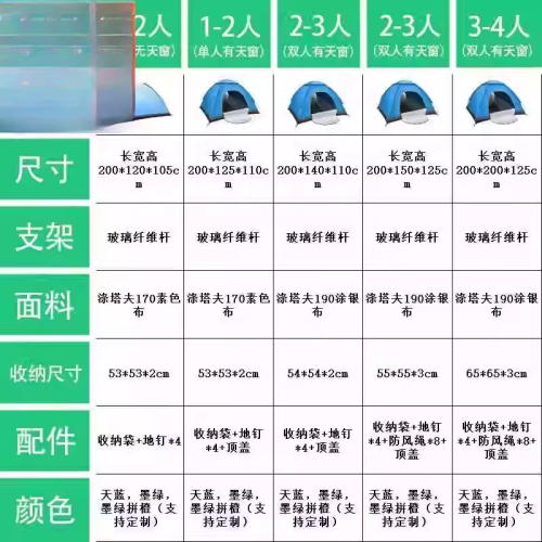 春遊帳篷戶外折疊可攜式野營過夜防雨加厚露營裝備遮陽全自動速開