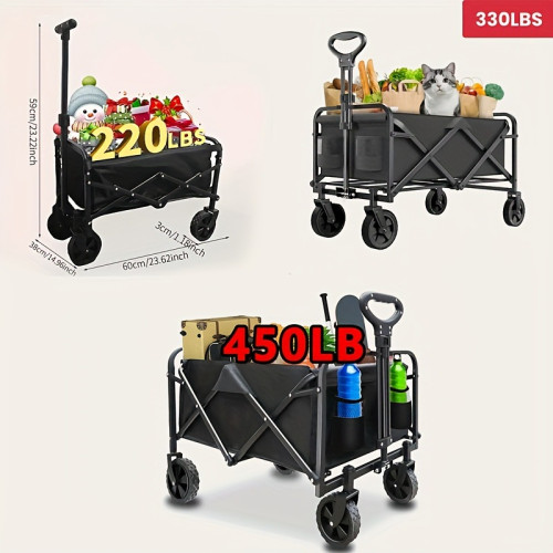 Heavy Duty Folding Utility Cart Foldable WheeLED Cart Heavy