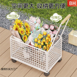 擺攤賣花擺攤萬能小推車單獨拉桿可移動小推車桌下戶外小推車擺攤