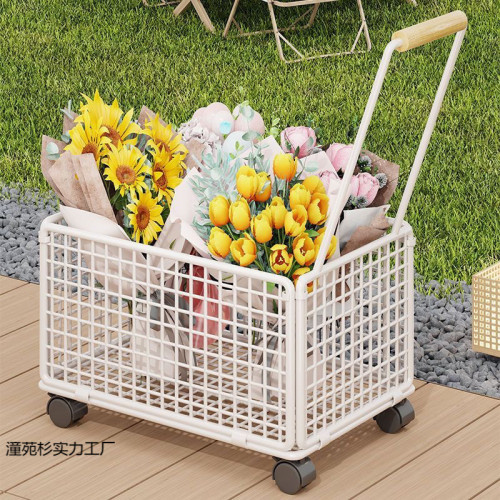 擺攤賣花擺攤萬能小推車單獨拉桿可移動小推車桌下戶外小推車擺攤