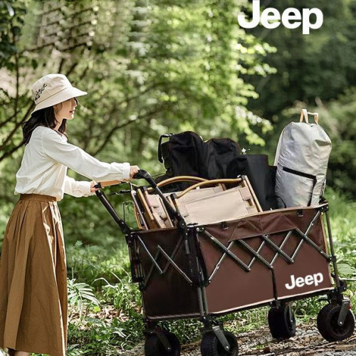 JEEP新款露營車聚攏款號擺攤遛娃野營推車可後開
