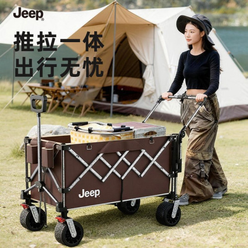 JEEP新款露營車聚攏款號擺攤遛娃野營推車可後開