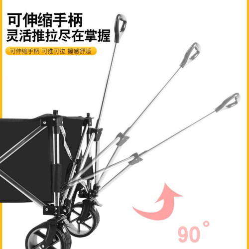 不鏽鋼野營露營拖車 手拉車四輪行李車 折疊手推車用重王越野拉車