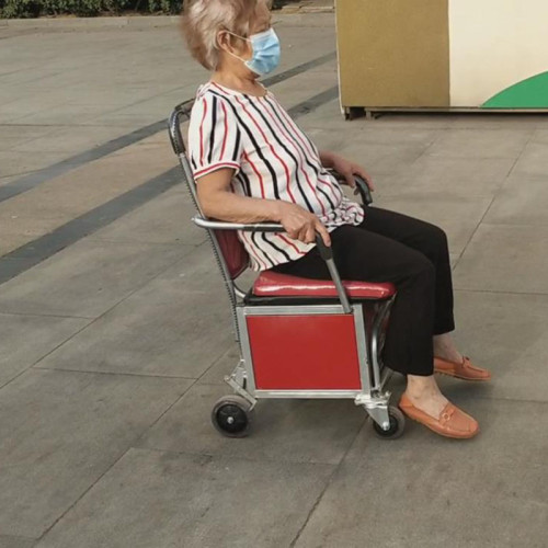 老年推車可推可坐車助步購物休閒座椅輪椅四輪老人手扶輕便小加固