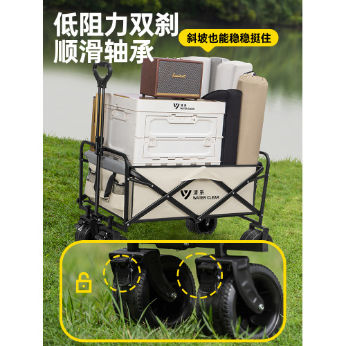 6E3X戶外露營營地車可折疊手拉桿推車可攜式野營野餐擺攤