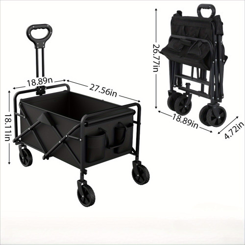 Foldable Multifunctional Garden Cart, Utility Trolley for