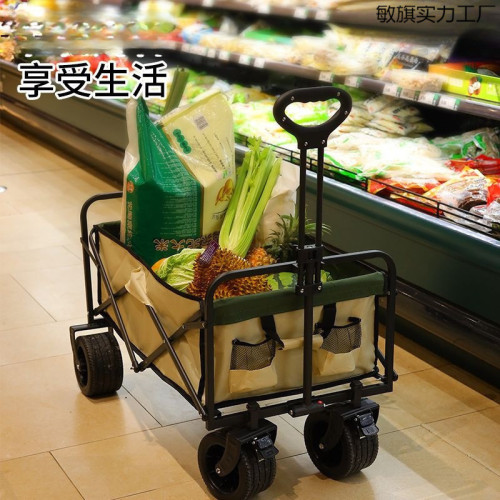 露營車擺攤地攤小推車拉貨專用取快遞可折疊手推車營地戶外野餐車