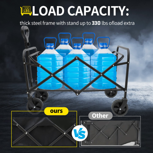 Heavy Duty Foldable Utility Wagon 450 lbs Capacity