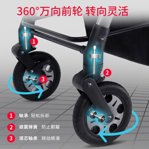 大空間高景觀可坐可躺輕便一鍵折疊寶寶四輪小童車可攜式嬰兒手推車