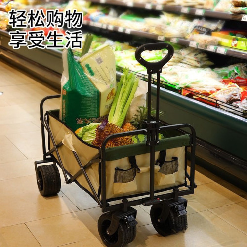 露營車擺攤地攤小推車拉貨取快遞可折疊手推車營地戶外野餐車