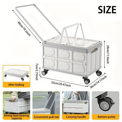 1PC Deluxe Folding Portable Trolley with 4 Universal,