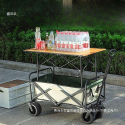 戶外拖車折疊營地車可攜式露營野營營地小推車擺攤小推車拉貨車