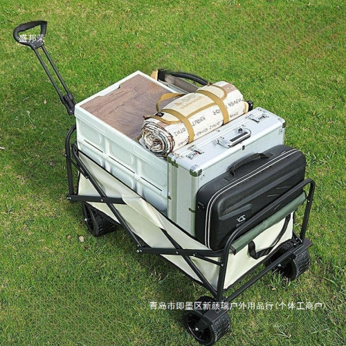 戶外拖車折疊營地車可攜式露營野營營地小推車擺攤小推車拉貨車