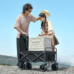 戶外露營車小推車折疊擺攤小推車可攜式擺攤車露營營地車快遞車拉車