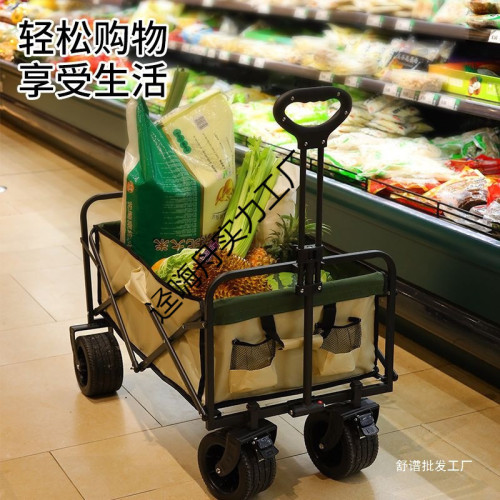 露營車擺攤地攤小推車拉貨專用取快遞可折疊手推車營地戶外野餐車