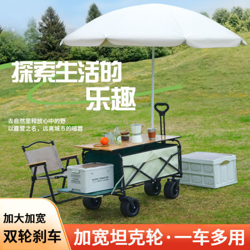 戶外露營車可折疊手推車野營野餐營地車拉桿小拖車擺攤小拖車